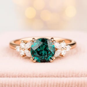 Vintage Saphir Verlobungsring: 14k Gold Diamant Ehering