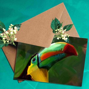 Tukan | Tierdruck | Grußkarte | Innen leer | Handgefertigtes Design | Kunstdruck | Geschenkkarten