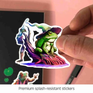 Feuille d'autocollants de grenouille personnalisée, adaptée aux ordinateurs portables, aux cahiers et à tout autre article de papeterie