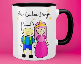 Taza personalizada de Hora de Aventuras, taza personalizada, taza personalizada - pareja adorable - taza de café de cerámica de 11 oz - regalo perfecto para él/ella