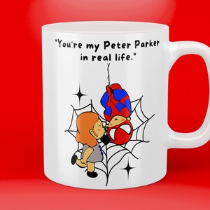 Taza personalizada Hombre Araña, Taza personalizada para regalo Taza personalizada Taza de café Peter Parker Regalo perfecto para parejas White