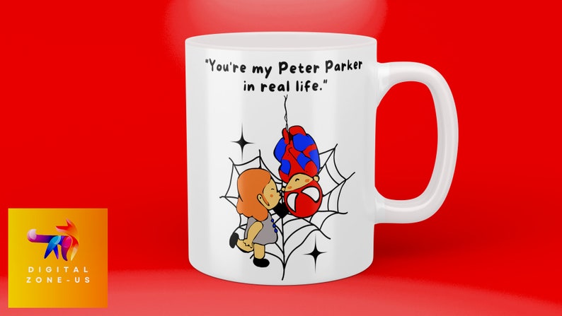 Taza personalizada Hombre Araña, Taza personalizada para regalo Taza personalizada Taza de café Peter Parker Regalo perfecto para parejas White