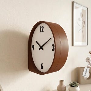Reloj de pared moderno de doble cara / Reloj colgante minimalista perpendicular / Reloj de estación único de doble cara para pasillo, entrada y oficina.