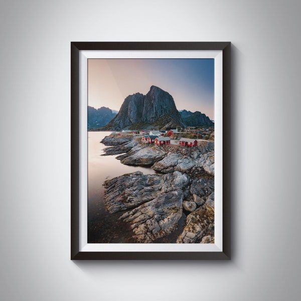Hamnoy Lofoten Norwegen Landschaftsfotografie Wandkunst Fotografie Natur Poster Wohnzimmerdesign