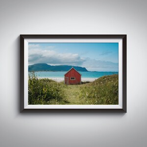 Haus am Meer Poster Lofoten Wandkunst Norwegen Fotografie, Fine Art Print