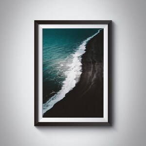 Islanda Carta da parati Black Beach in Islanda Wall Art Islanda Fotografia, stampa d'arte