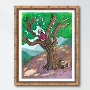 Hiking Wall Art, Kids Room, Nature Lover Gift, House warming present