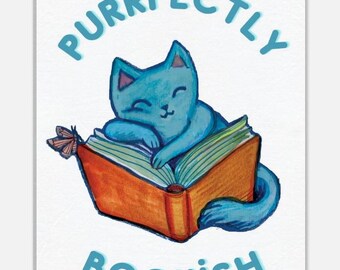 Bookish Kitty Canvas Print – Whimsical Wall Art for Cat Lovers