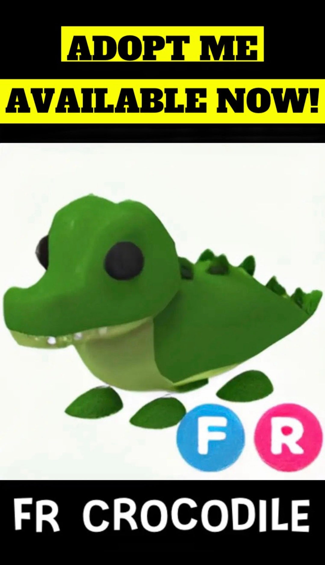 FR Crocodile Adopt Me Roblox receive Same Day Virtual Pet - Etsy