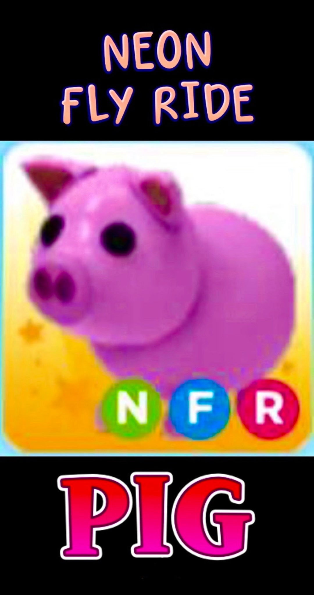 NFR Pig Adopt Me Roblox receive Same Day Virtual Pet READ Etsy