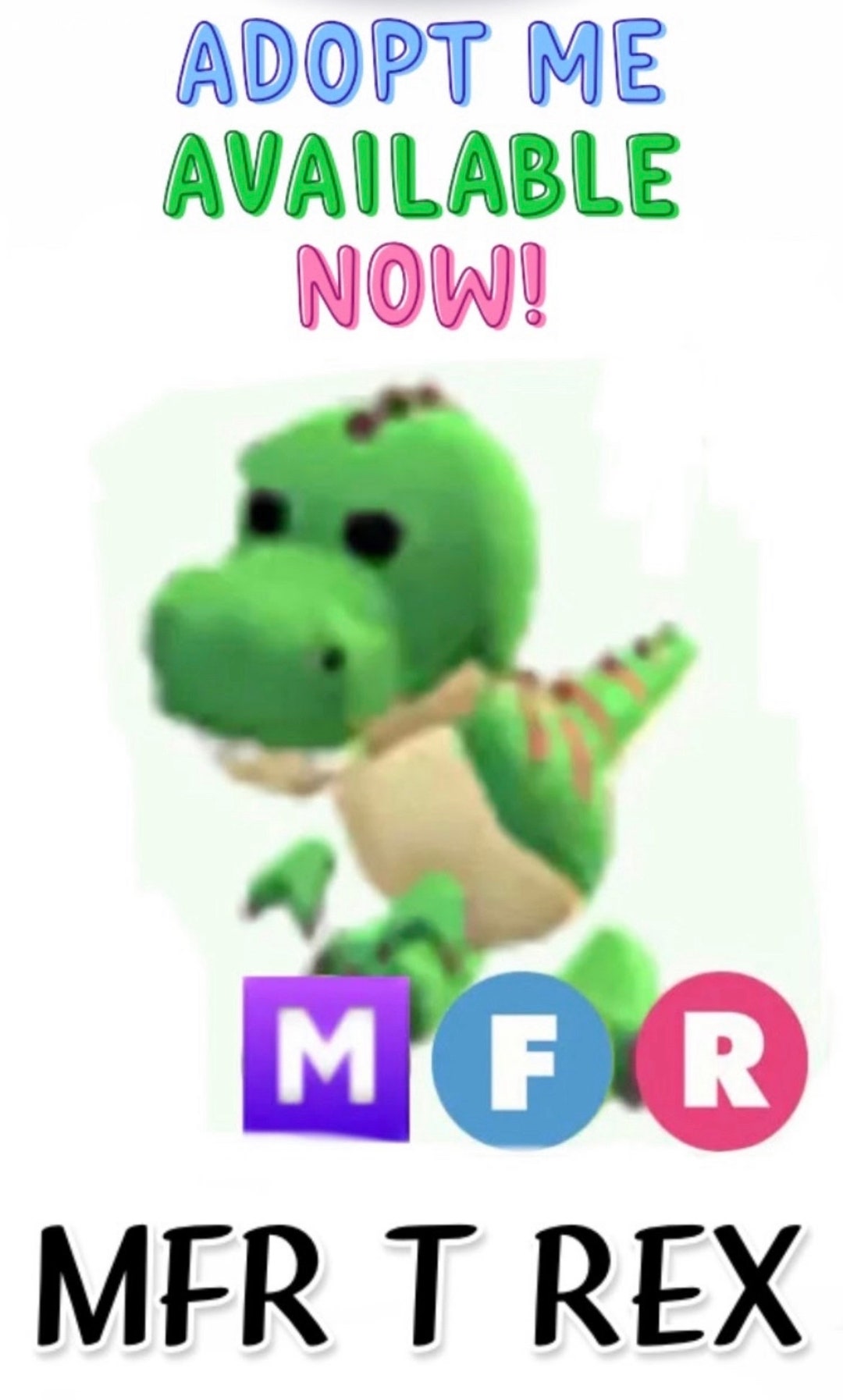 Mfr T Rex Adopt Me Roblox receive Same Day Virtual Pet READ Etsy