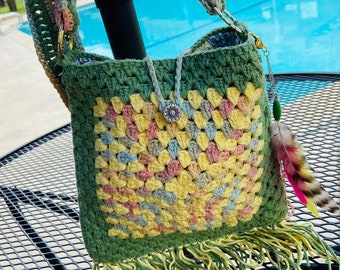 hippie bags, granny square bags, handmade bags, crochet bags, retro bags, crochet purse, Coachella bags, 60s bags, cute purses, unique bags