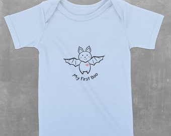 My First Boo Baby Halloween Onesie: Retro Bat Outfit