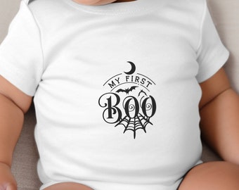 My First Boo Halloween Baby Bodysuit, Retro Fall Outfit
