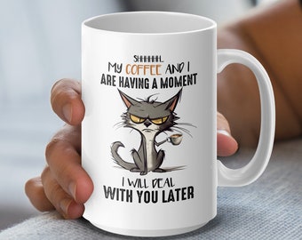 Funny Cat Coffee Mug: Humorous Feline Design