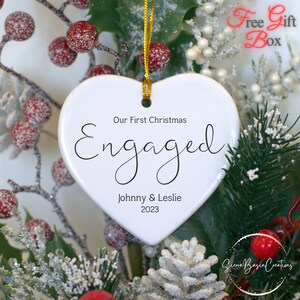Personalized First Christmas Engaged Ornament - Our First Christmas Together Custom Ornament - Our First Christmas Married Ornament