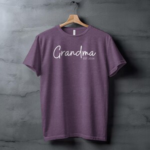 Custom Grandma EST T-Shirt, New Grandmother Gift, Cute Mom Shirt, Mama Shirt, Mothers Day Shirt, Gift for Grandmother, Personalized Tee