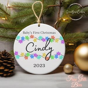 Personalized Baby&#39;s First Christmas Ornament, First Christmas Ornament, Baby&#39;s 1st Christmas Bauble, Custom Baby Name Christmas Ornament