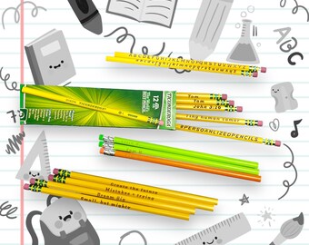 Personalized Ticonderoga Pencils | #2 | Pack Of 12 | Engraved | School Supplies