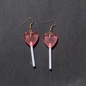 Heart Lollipop Dangle Earrings
