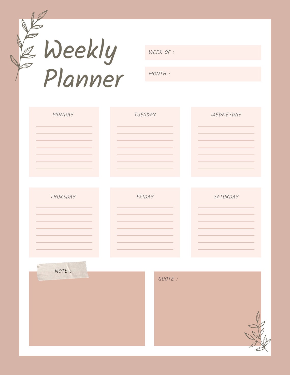 Daily Schedule Editable Template, Weekly Schedule Editable Template ...