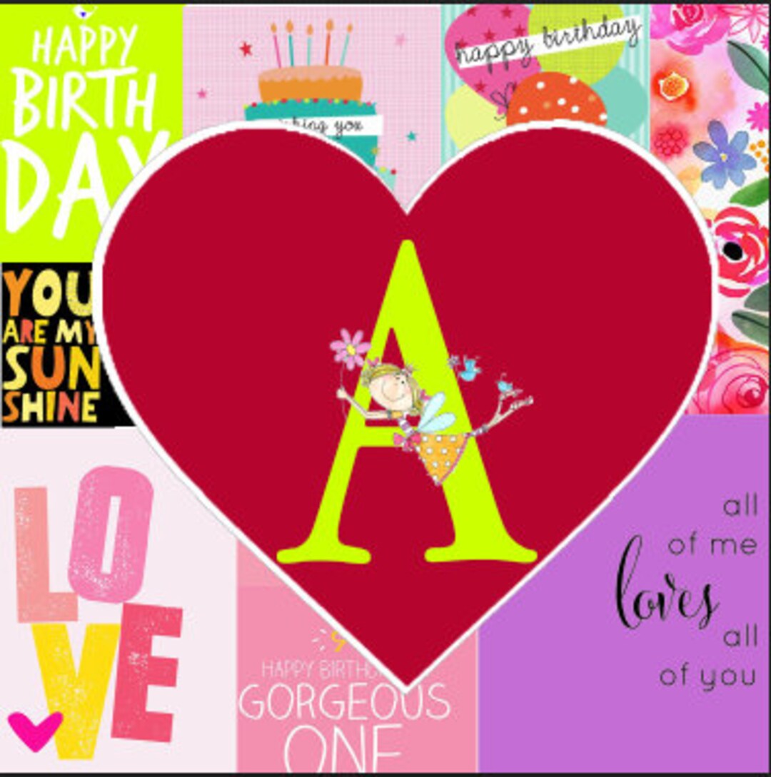 Happy Birthday Digital Art Alphabet Downloadable Print - Etsy