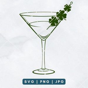 Martini St Patricks Day SVG, Shamrock SVG, Trendig SVG, Klöver Svg, St Paddy's Day Svg, Lucky Shamrock Svg, Irländsk Svg, Elegant Svg, Söt Svg