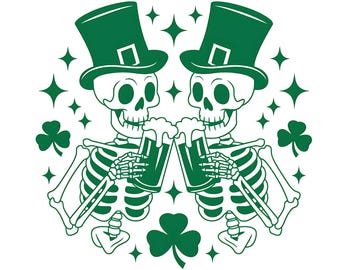 Skeleton St Patricks Day SVG, Shamrock SVG, Trendy SVG, Clover Svg, St Paddy's Day Svg, Lucky Shamrock Svg, Irish Svg, Beer Svg, Cute svg,