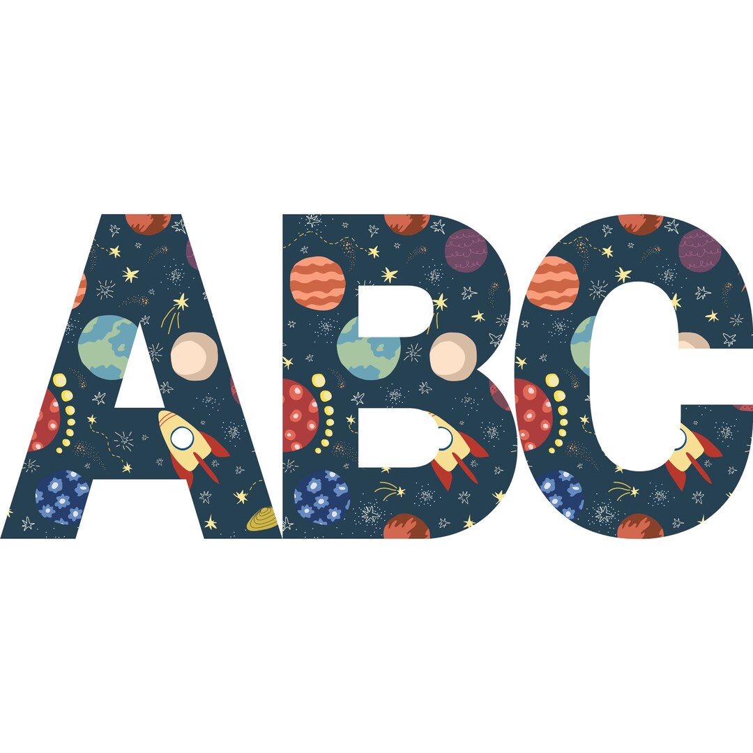 Printable Space Alphabet Letters Numbers for Space Etsy