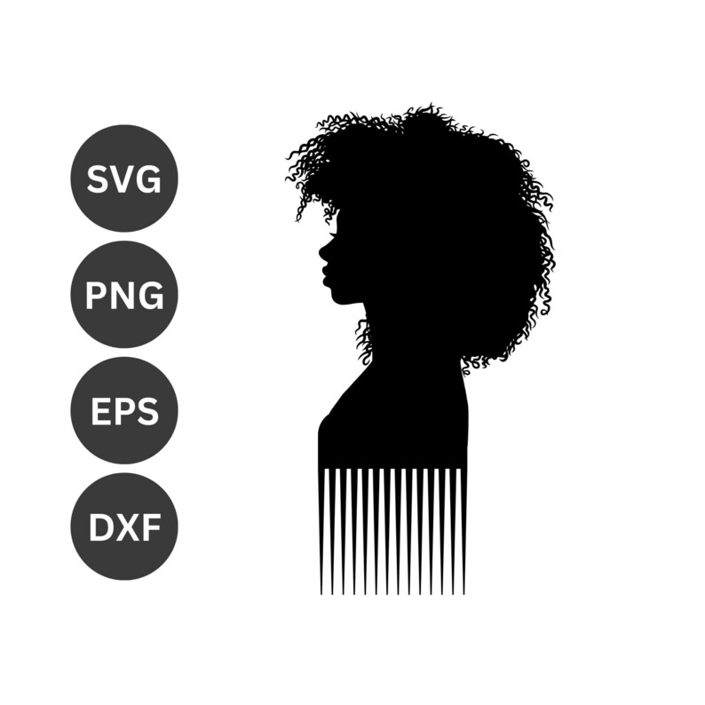 Afro Comb SVG Afro Svg Black Woman Svg Natural Afro Hair Etsy