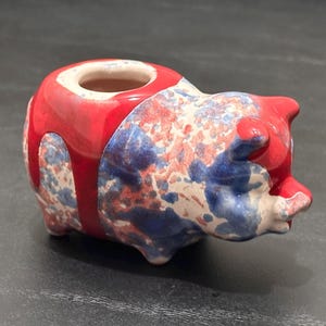 FRANKOMA Americana Drip Pee Wee Schwein gesprenkelte Schwamm Zahnstocher Halter Kunst Keramik