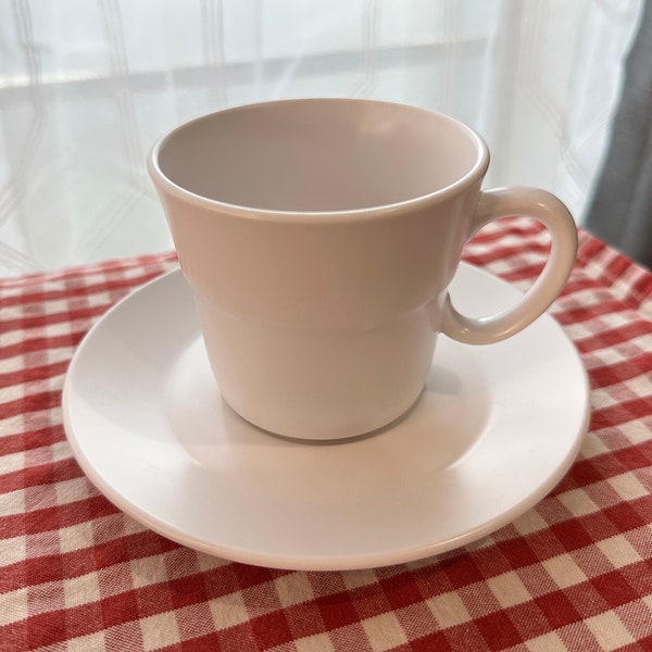 Noritake Progression Pearl White Teacup and Saucer or single cup Coupe vintage ('66-'83)