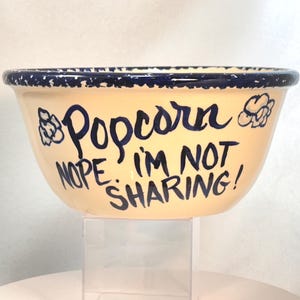 Stoneware Popcorn Parody Bowl Hand Turned Mixing Bowl Cobalt East Texas Country Pottery