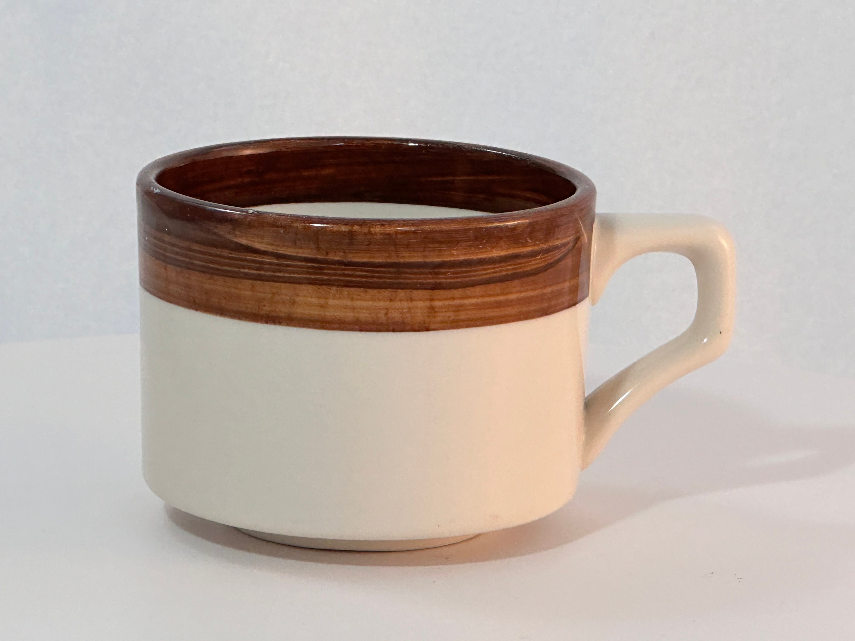 Shenango Diner Coffee Mug 1970s Painted Brown Stripe