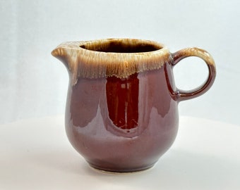 McCoy Brown Drip Creamer Pitcher 7020 Vintage MCM Ceramic