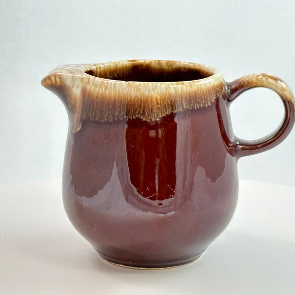 McCoy Brown Drip Creamer Pitcher 7020 Vintage MCM Ceramic