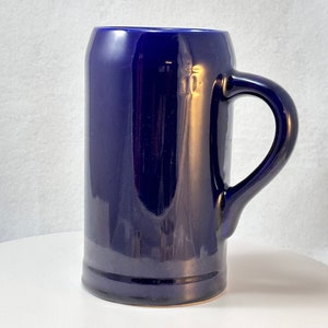 XL Cobalt Liter Stein Blue Litre Bier Blau Huge Beer Mug Vase Blue Glaze Rustic Cottage Farmhouse Bar Stoneware Tankard