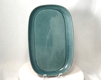 Vintage Russel Wright American Modern Sea Foam Green Turquoise, MCM Steubenville - Large Oval Serving Platter 13.5"