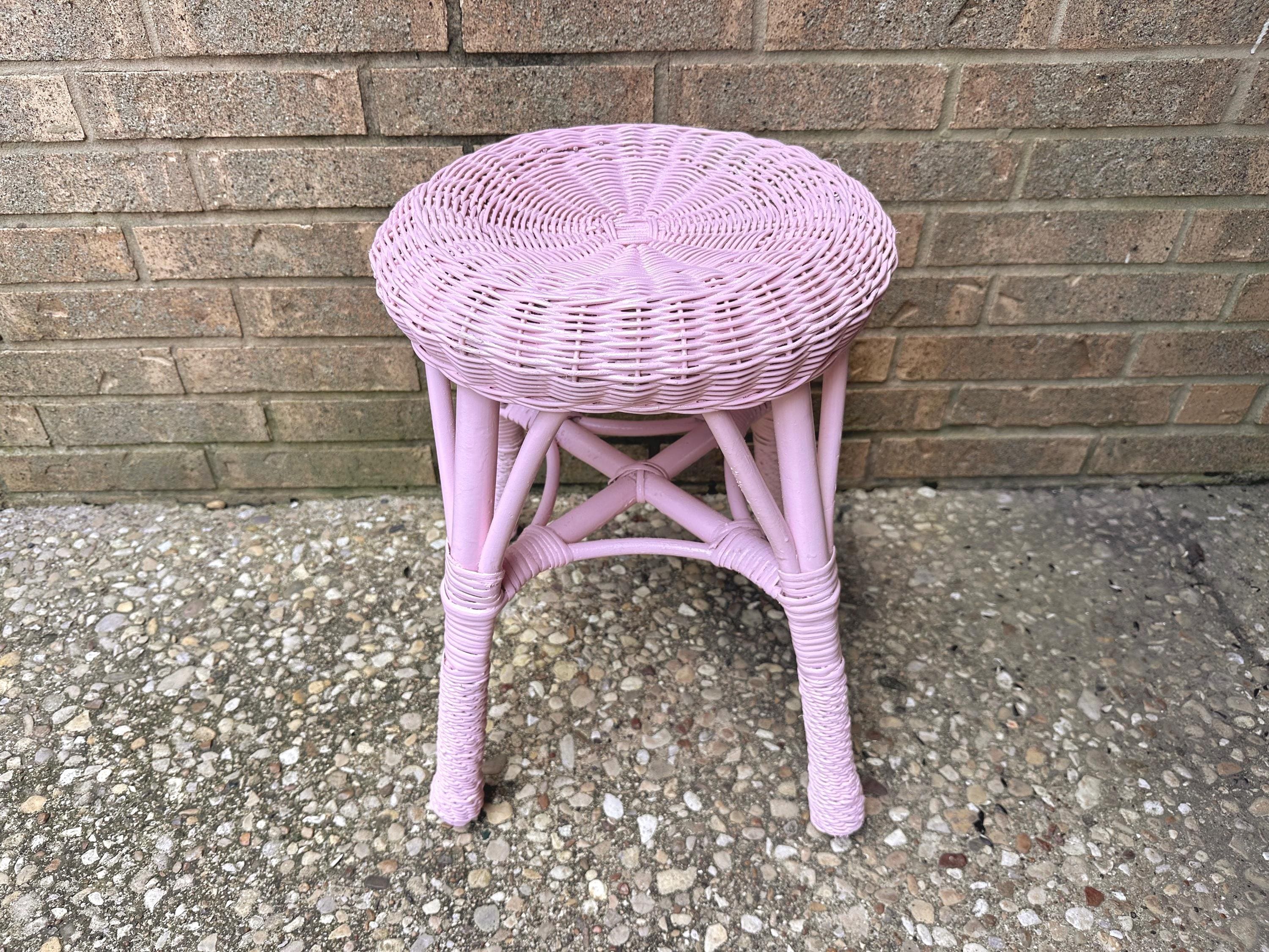 Pink Retro Vanity Stool Hollywood Regency Brass Scoop Vanity Stool