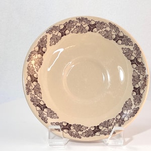 Vintage Wallace China Desert Ware Saucer, Acorn & Leaf Transferware