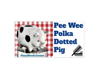 Pee Wee Polka Dotted Pig Large Sticker