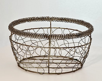 MCM Abstract Wire Basket Midecentury Silver Metal Atomic Design Small Accent