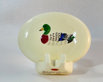 1980s Duck Design Razor Holder Ceramic Bathroom Hook Franklin Toiletry 1985 Mallard Japan