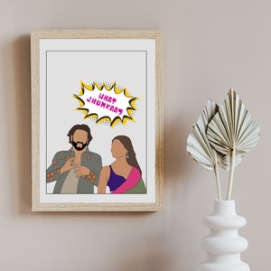 Bollywood Illustration Art What Jhumka Alia Bhatt Ranveer Singh RRKPK Digital Art Photo Wall