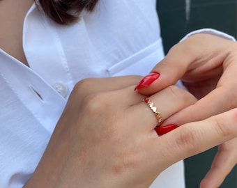 18K Gold Vermeil Heart Ring | Women&#39;s Rings | Love Ring | Christmas gift | gift for him