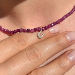 Colar de letras personalizadas de ouro de 14 quilates | Colar de letras de contas | Joias de ouro real de 14 quilates para mulheres | Presentes especiais | Presente de Natal
