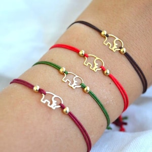 14K Solid Gold Elephant Bracelet, Gold Elephant Bracelet, Elegant Bracelet, Minimalist Jewelry, Valentine&#39;s Day Gift, Christmas Gift