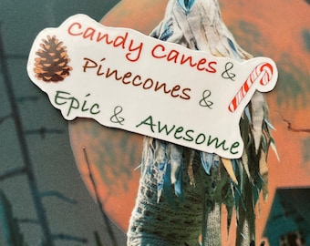 Wolfsong Candy Canes & Pinecones Sticker