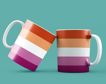 Lesbian Pride Coffee Mug | LGBTQ+ Pride Mug | White Ceramic | Pride Gift | Funny LGBTQ | White Coffee Cup | LGBTQ Mug | Funny Gift Idea