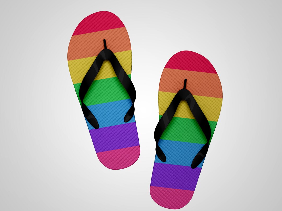 Rainbow Pride Flip Flops LGBTQ Rainbow Flip Flops Prideinspired Walk